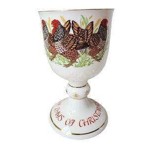 Royal Doulton Porcelain Goblet 3 French Hens 12 Days of Christmas Replacement